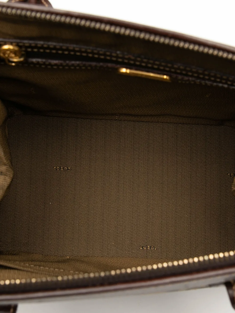 FENDI Pre-owned 20th Century Zucca Canvas Satchel In Brown