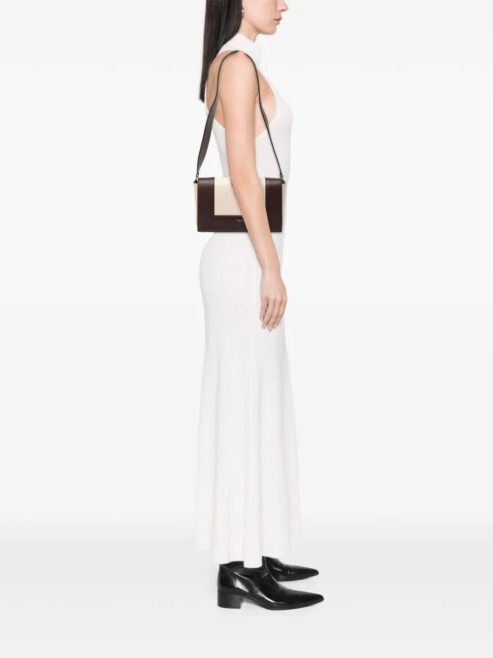 CELINE Pre-owned 2019 Medium Shiny Smooth Calfskin Frame Shoulder Bag In Brown