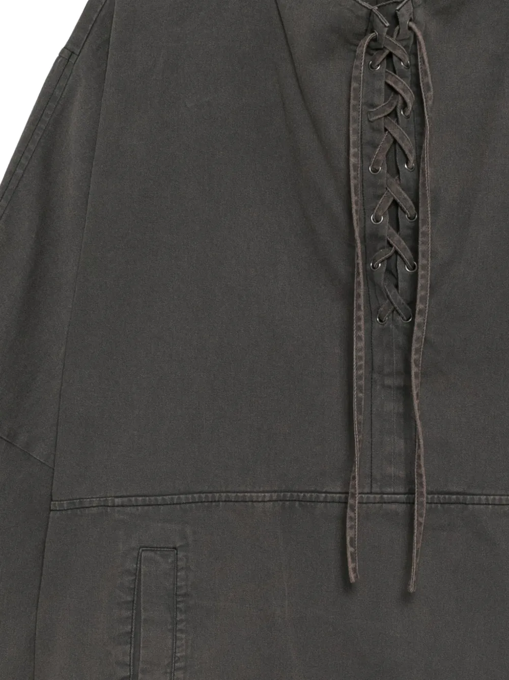  Low Classic Lace Up Washed Cotton Sweatshirt - Grey 