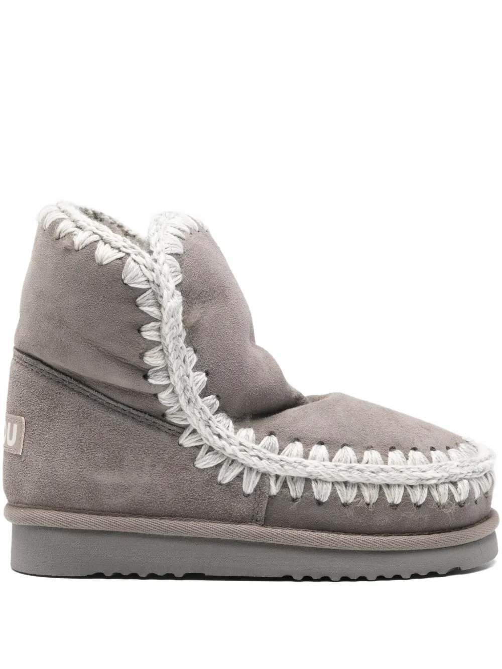 Mou 18 stitch-detail suede boots - グレー Mou 18 stitch-detail suede boots - グレー