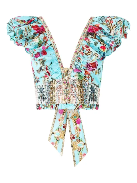 Camilla V-neck short-sleeve top