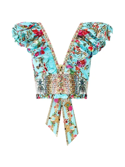 Camilla V-neck short-sleeve top