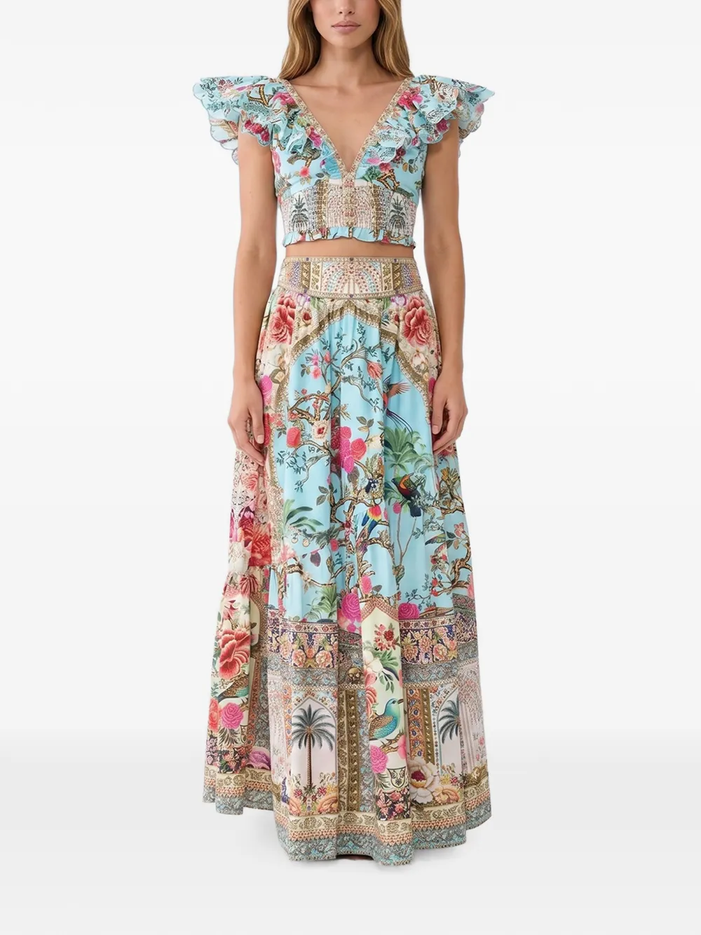 Camilla Top met V-hals Blauw