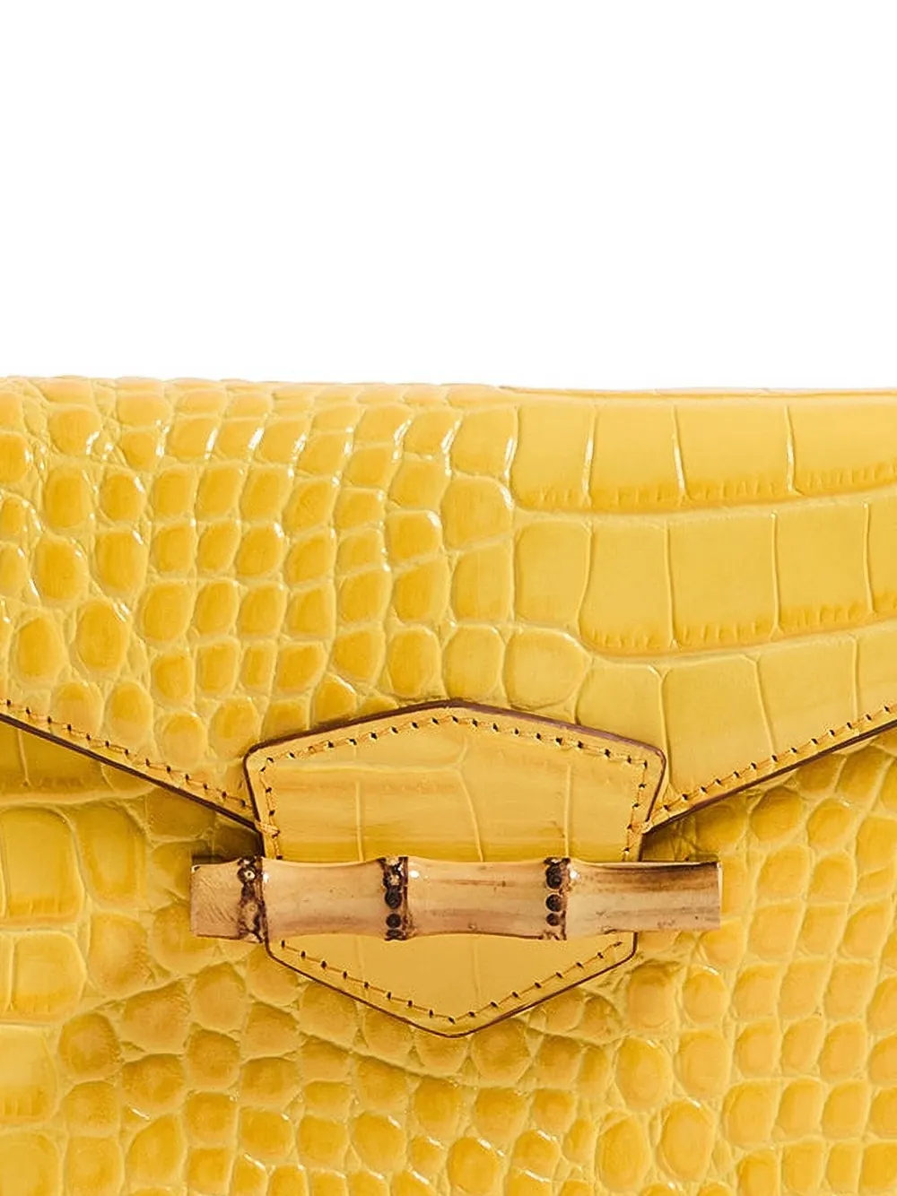 Pamela Munson The Jackie clutch met krokodillen-reliëf - Geel