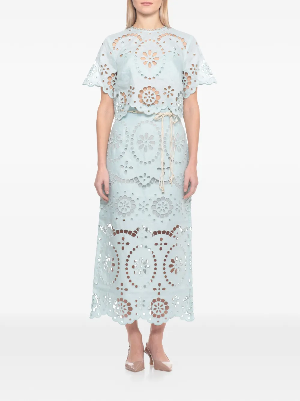  Zimmermann Awaken Embroidered Blouse - Blue 