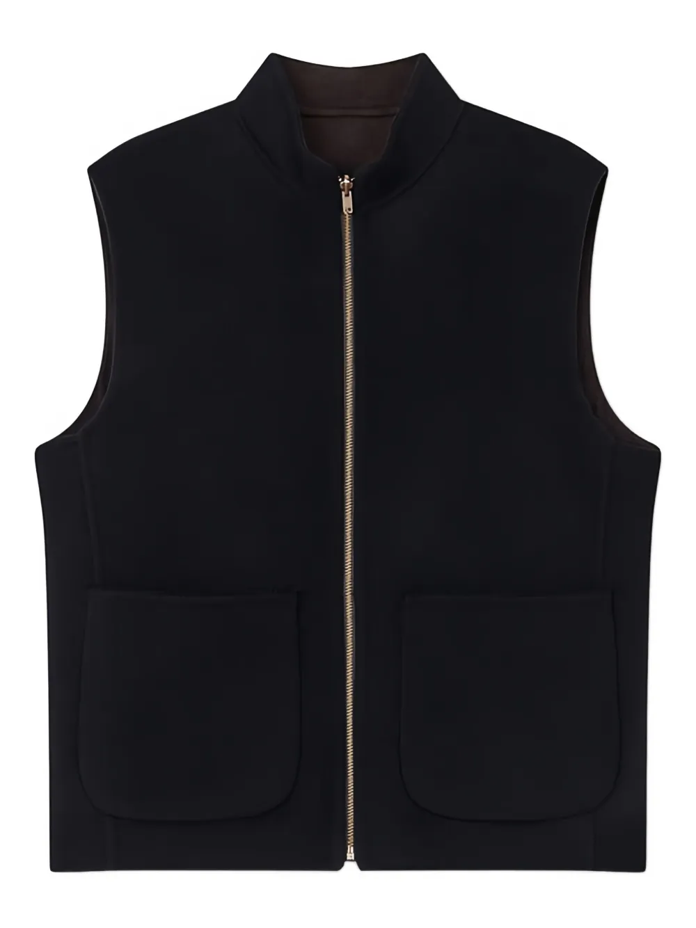 Man On The Boon. Zip-up Gilet In Black