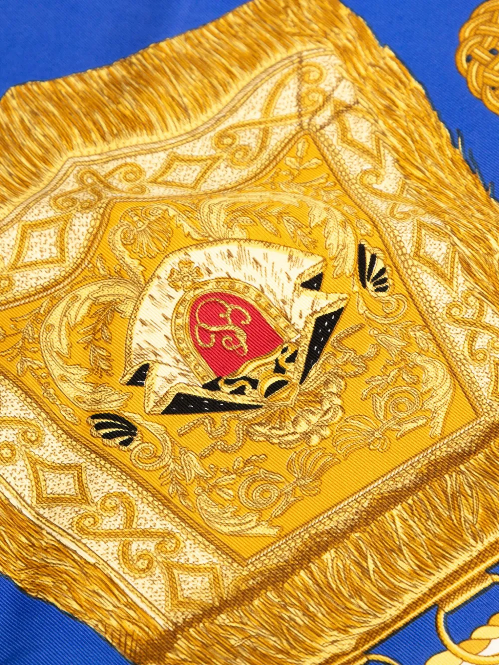 Pre-owned Hermes 20th Century Poste Et Cavalerie Silk Scarf 90 Scarves In White