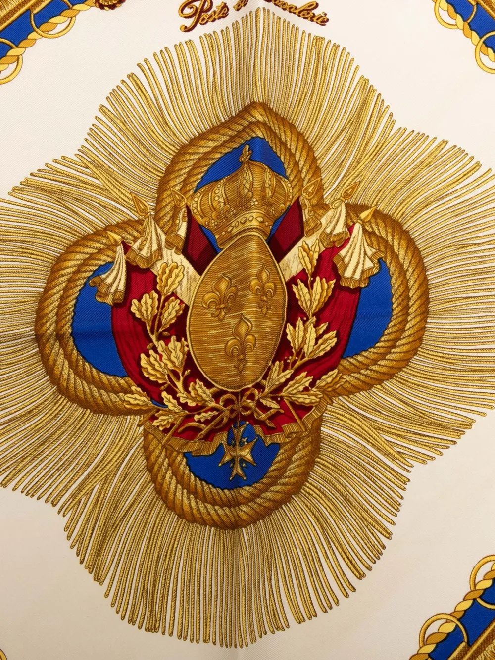 Pre-owned Hermes 20th Century Poste Et Cavalerie Silk Scarf 90 Scarves In White