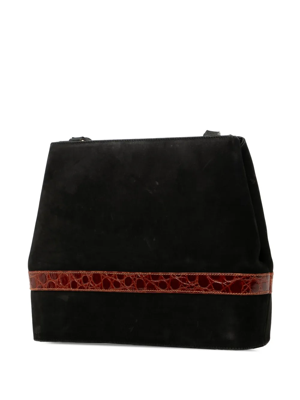 Pre-owned Ferragamo 2000-2010 Suede Crossbody Bag In Black