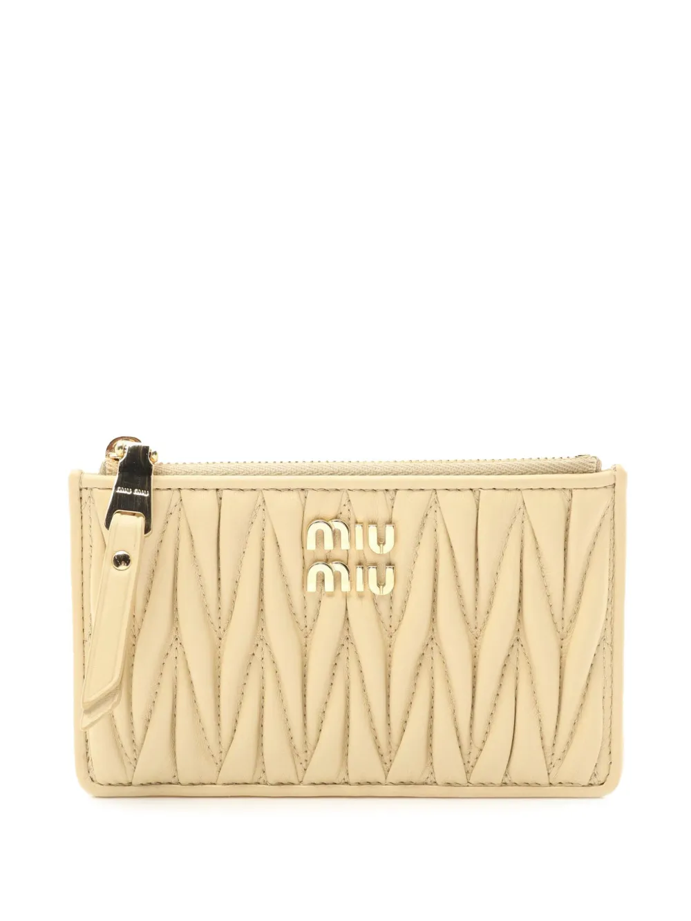 Miu Miu Pre-Owned 2010 Leather Matelasse card holder | Brown | Image 1