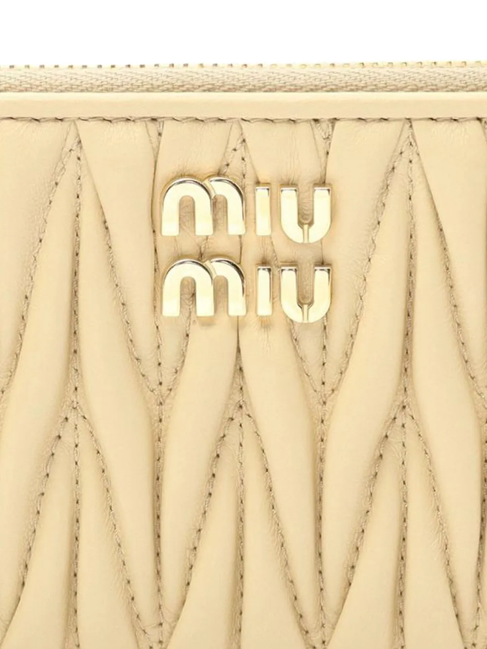 MIU MIU Pre-owned 2010 Leather Matelasse Card Holder In Brown