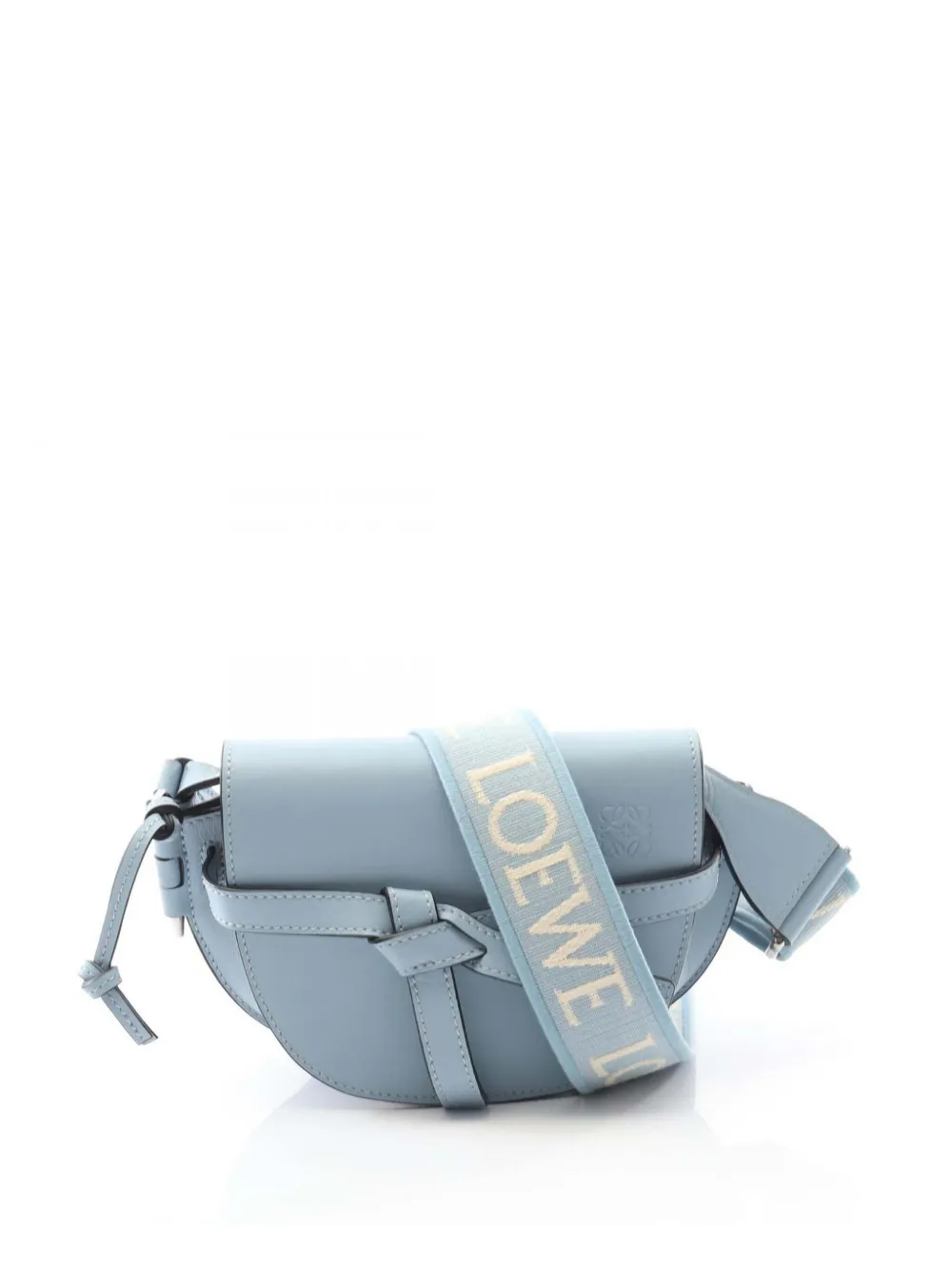 Click to view more detailed imagery on our partner's website Pre-owned Loewe 2010-2025 Mini Leather Gate Dual Bag Shoulder Bag In Blue