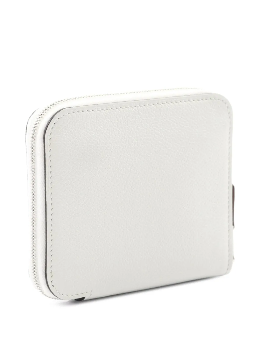 Pre-owned Hermes 2023 Evercolor Azap Silk'in Wallet Small Wallets In White