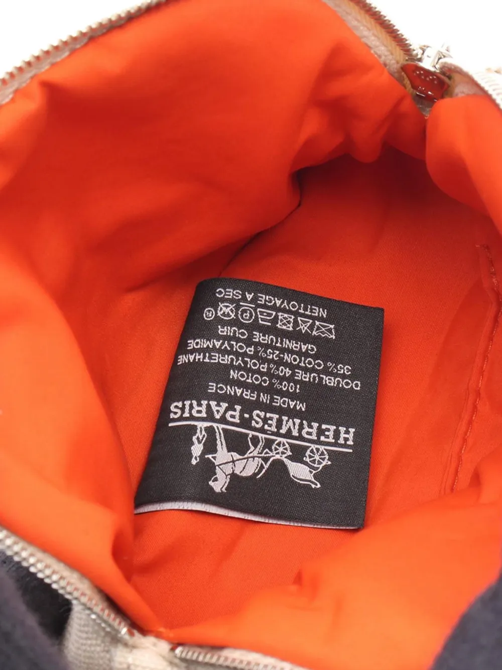 Pre-owned Hermes 2000-2025 Mini Canvas Bolide 15 Pouch In Brown