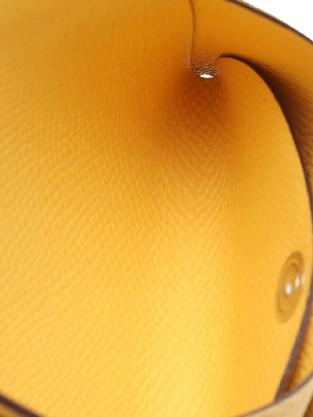 Pre-owned Hermes 2025 Epsom Calvi Duo Card Holder In Yellow