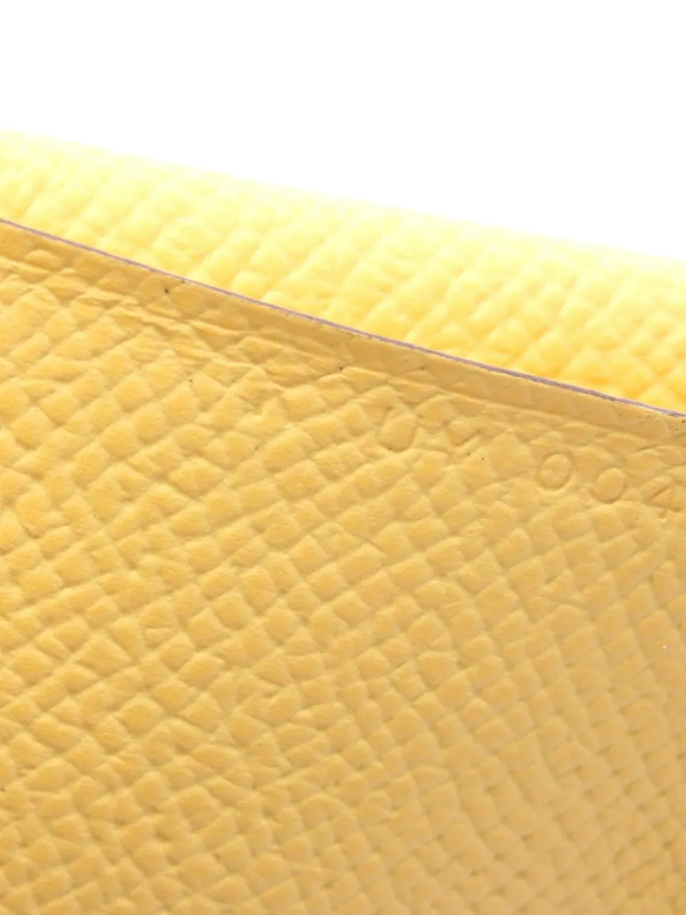 Pre-owned Hermes 2025 Epsom Calvi Duo Card Holder In Yellow