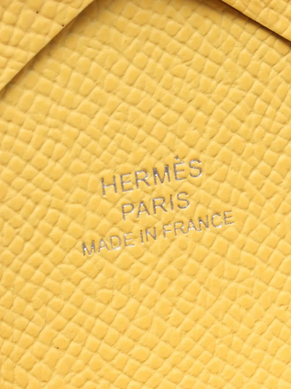Pre-owned Hermes 2025 Epsom Calvi Duo Card Holder In Yellow