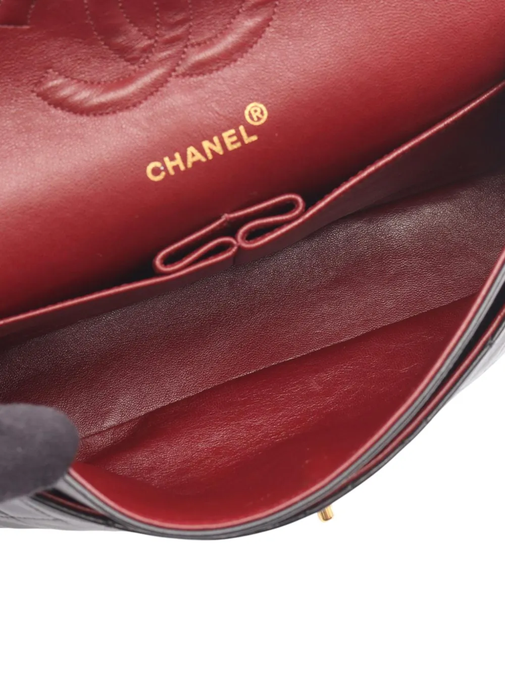 CHANEL Pre-owned 1991-1994 Medium Classic Lambskin Double Flap Shoulder Bag In Black