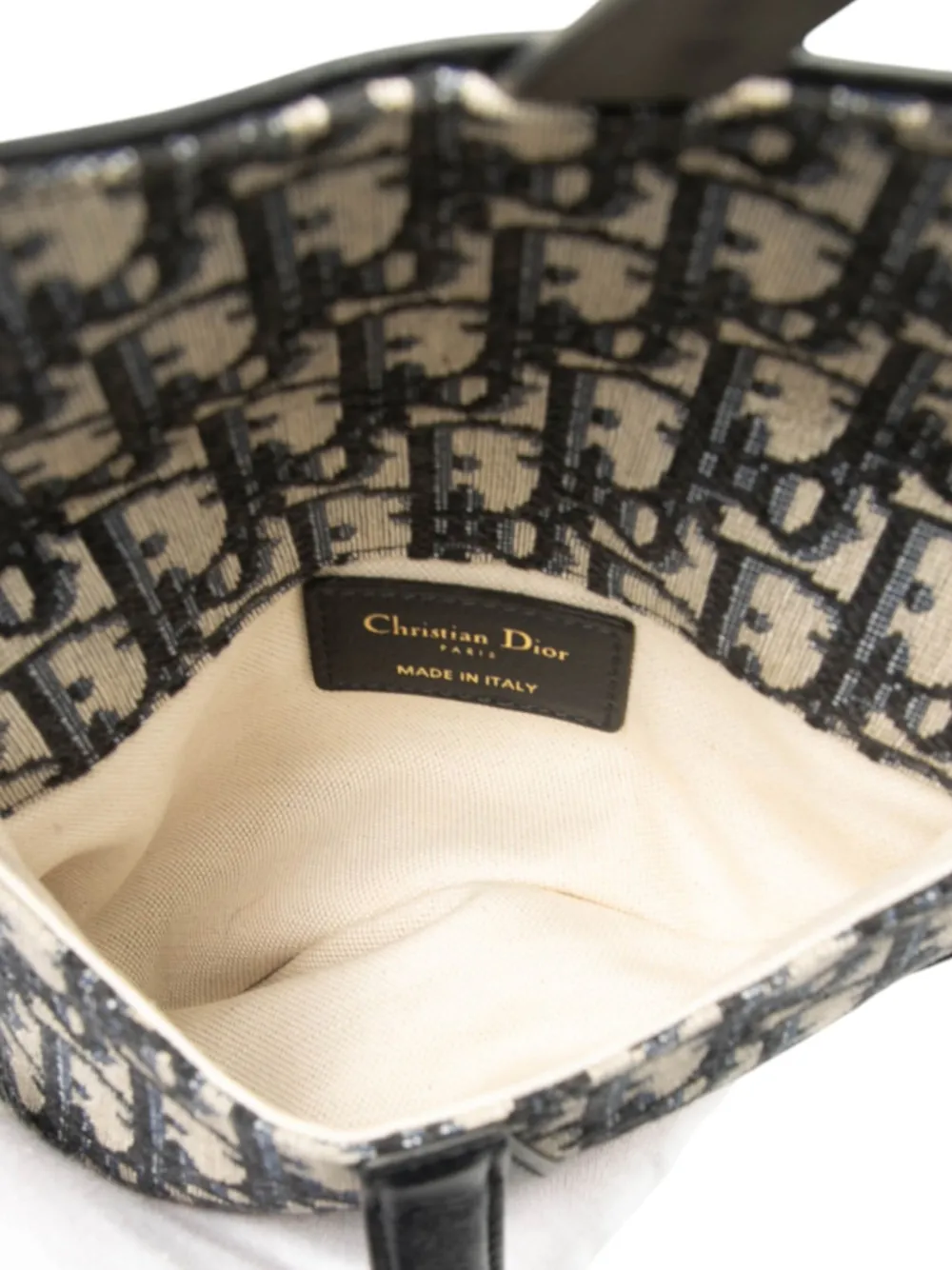 DIOR Pre-owned 2019 Oblique Canvas Saddle Belt Bag In Blue