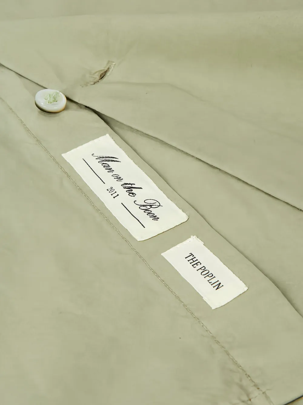 Man On The Boon. Garment-washed Poplin Shirt In Green