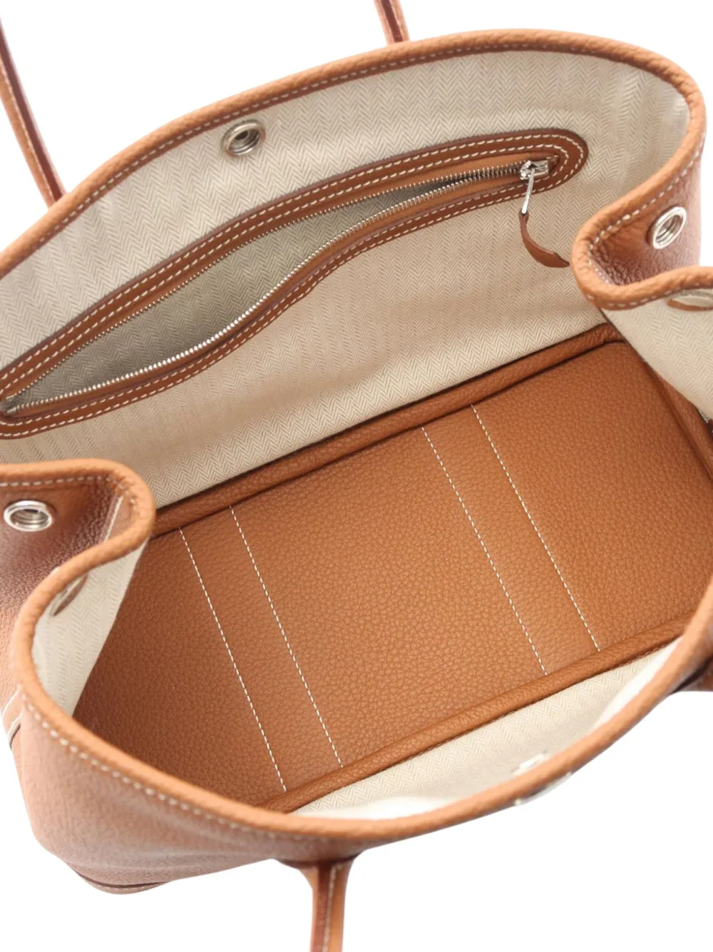 Pre-owned Hermes 2021 Negonda Garden Party Tpm Tote Bag In Brown