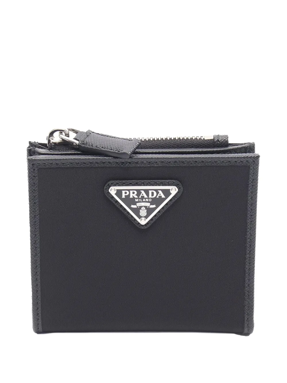 Prada Pre-Owned 2013-2025 Saffiano-Trimmed Tessuto Zip Bifold Wallet small wallets | Black | Image 1