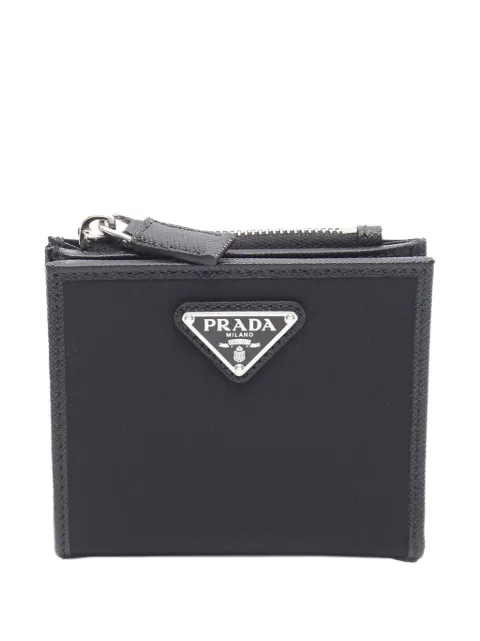 Prada Pre-Owned 2013-2025 Saffiano-Trimmed Tessuto Zip Bifold Wallet small wallets