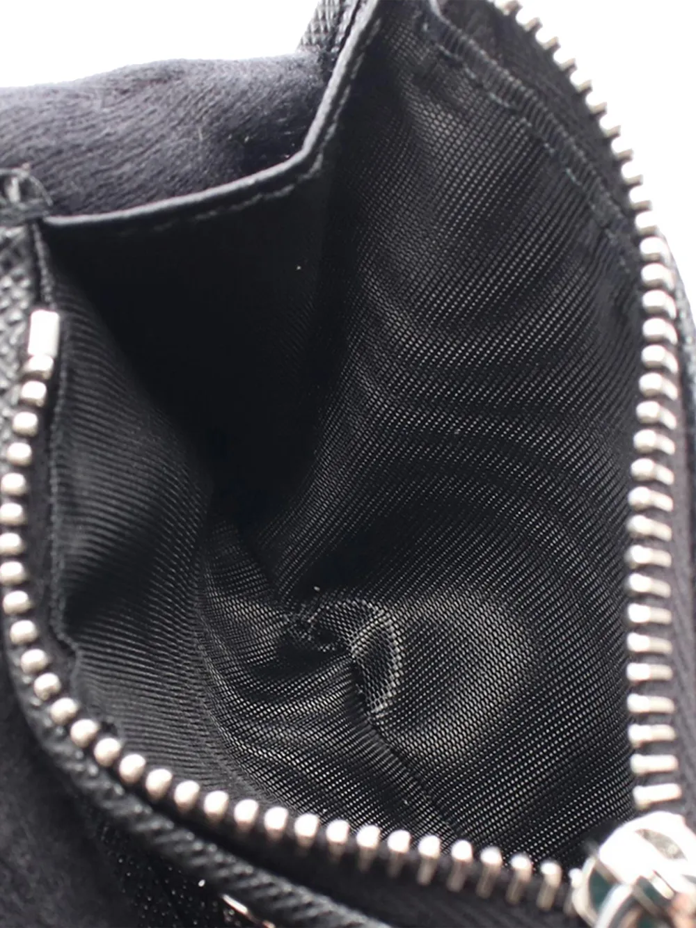 PRADA Pre-owned 2013-2025 Saffiano-trimmed Tessuto Zip Bifold Wallet Small Wallets In Black