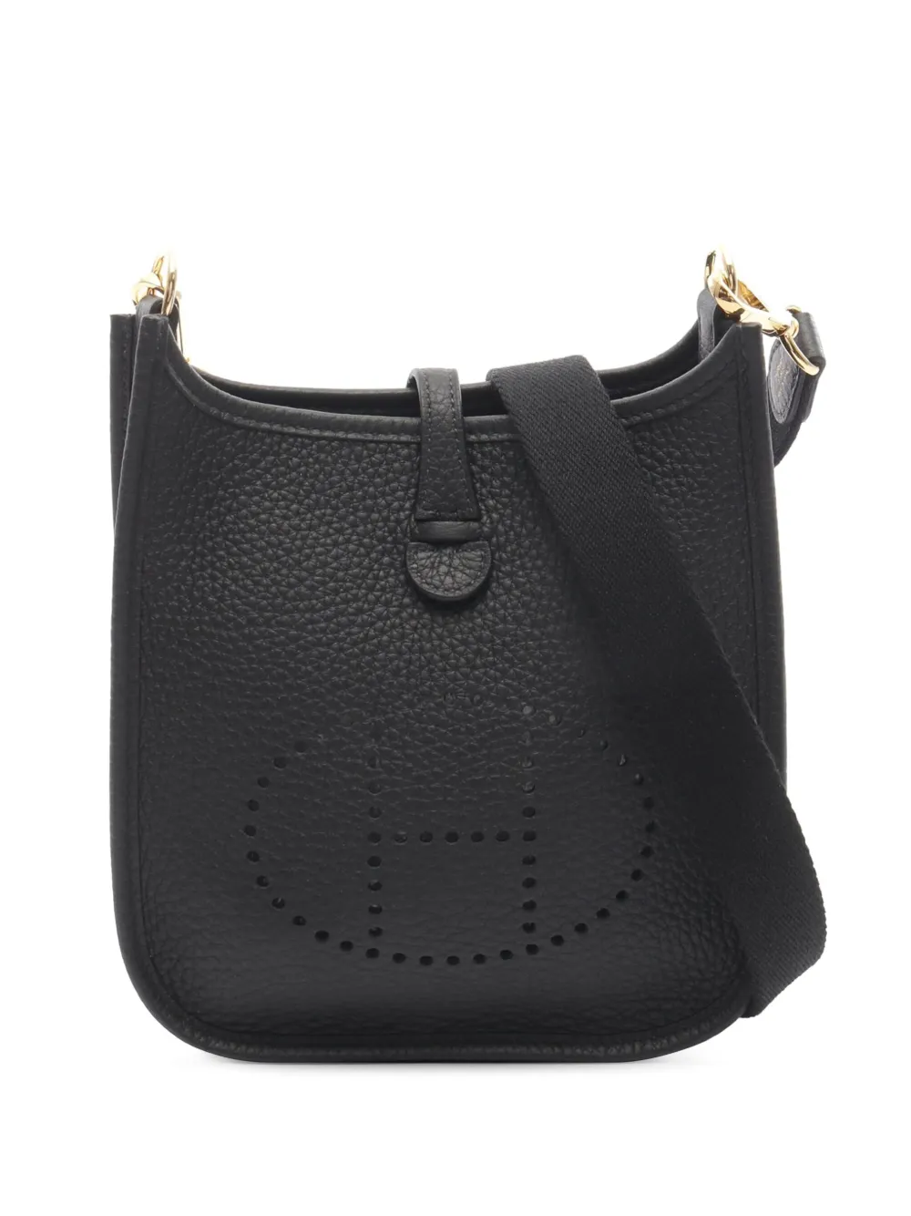 Pre-owned Hermes 2025 Clemence Evelyne Amazone Tpm Crossbody Bag In Black