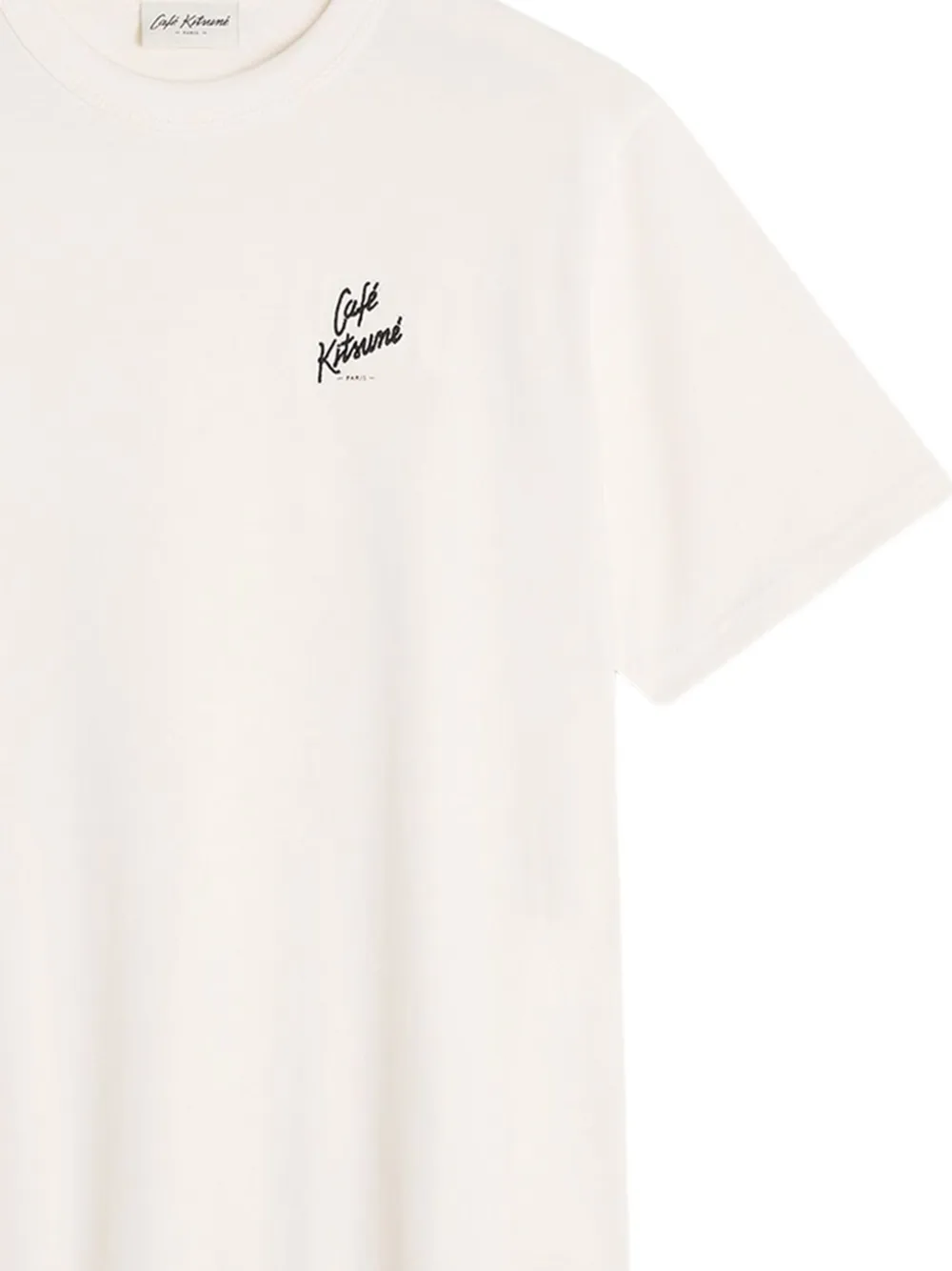 Maison Kitsuné Café Kitsuné T-shirt met logo Beige
