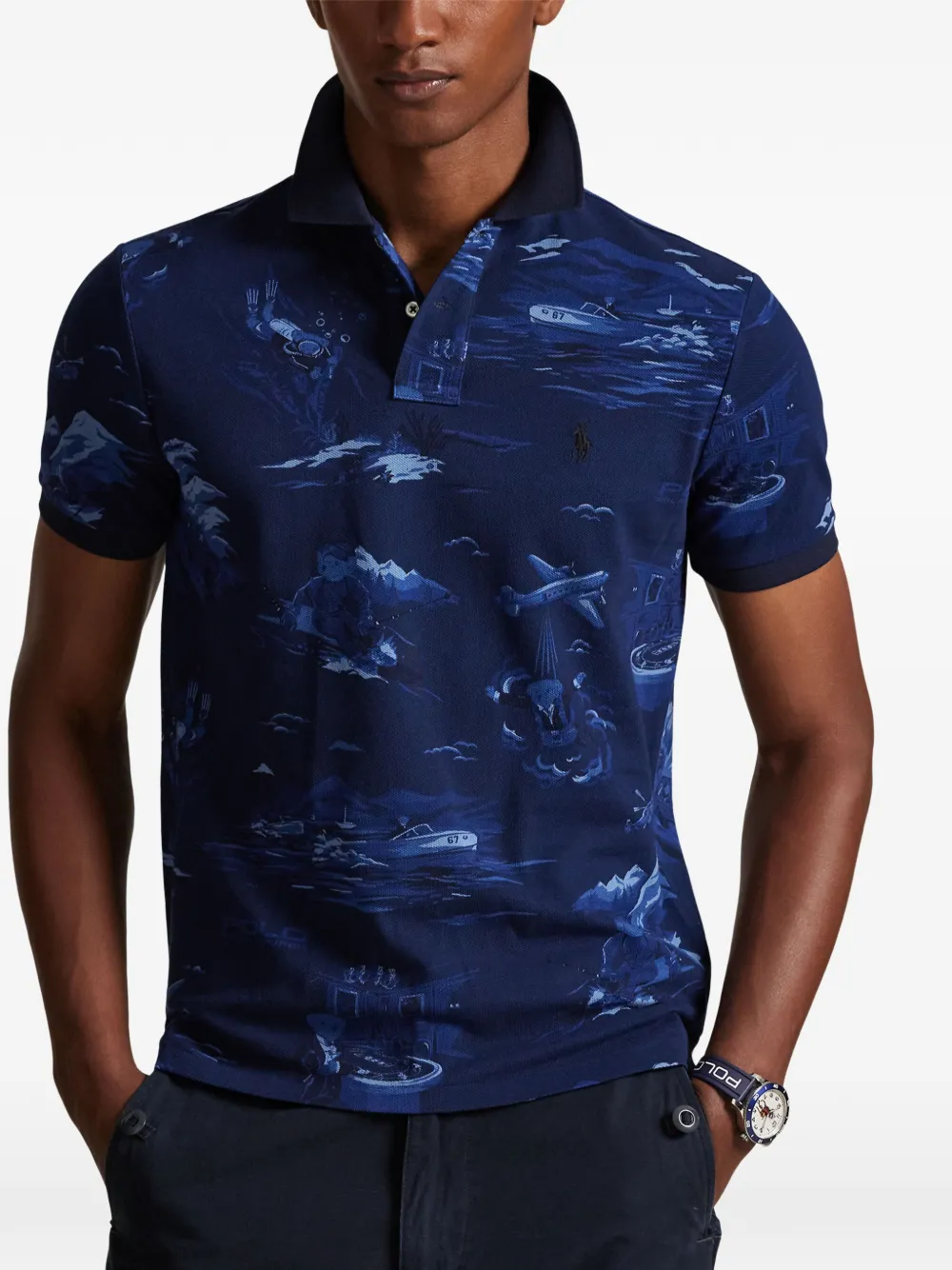 Polo Ralph Lauren Poloshirt met patroon Blauw