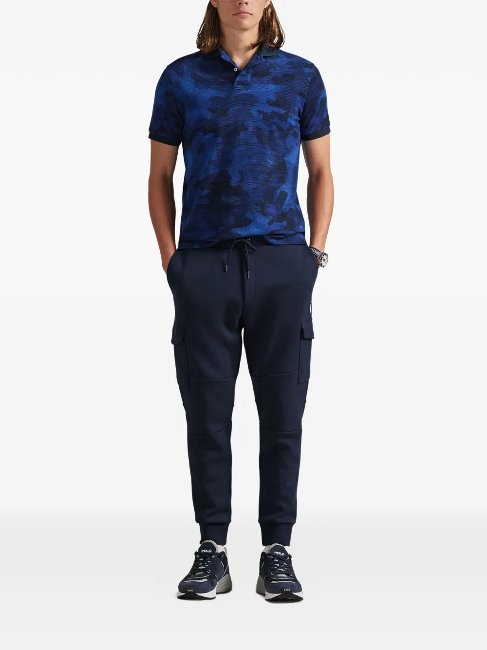 Polo Ralph Lauren Piqué poloshirt met camouflageprint Blauw