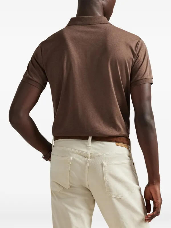 Polo Ralph Lauren Embroidered Polo Shirt | Brown | FARFETCH