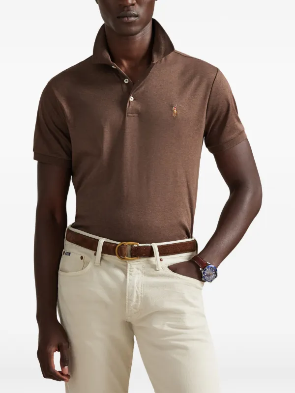 Polo Ralph Lauren ブラウン ポロシャツ M Polo Ralph Lauren Camisa Polo Com Bordado | Marrom | FARFETCH BR
