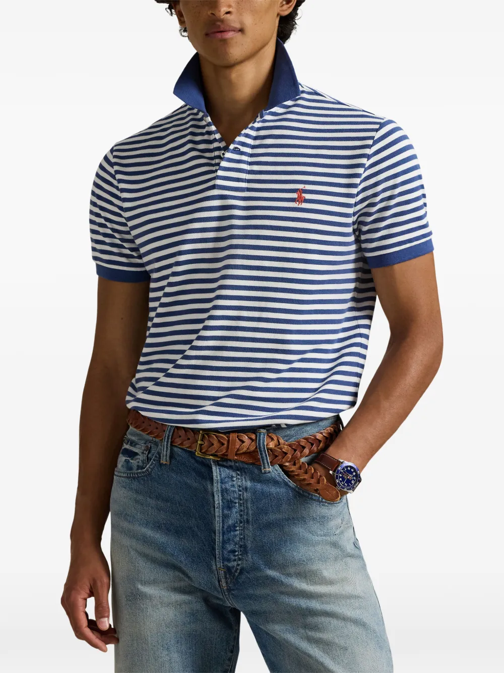Polo Ralph Lauren Gestreept piqué poloshirt Wit