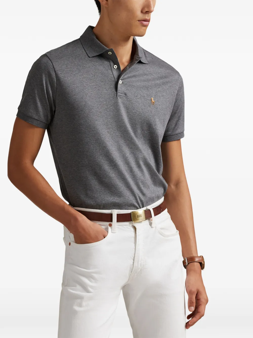 Polo Ralph Lauren Poloshirt met knopen Grijs
