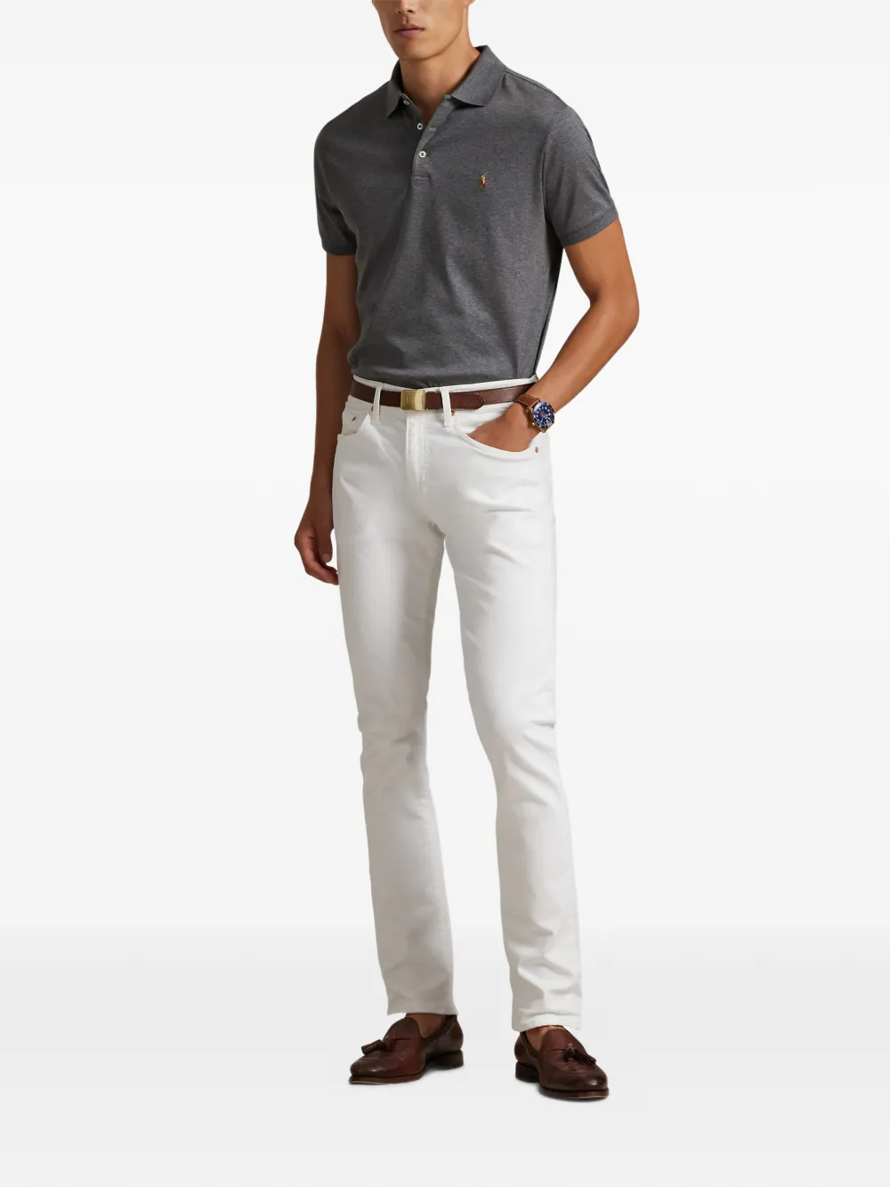 Polo Ralph Lauren Poloshirt met knopen Grijs