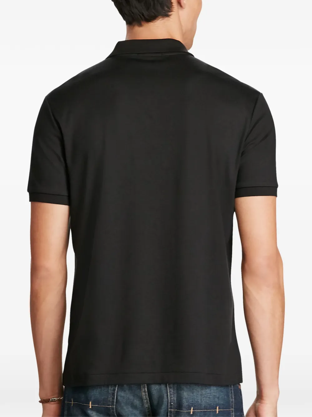 Polo Ralph Lauren Poloshirt met korte mouwen en knoop Zwart