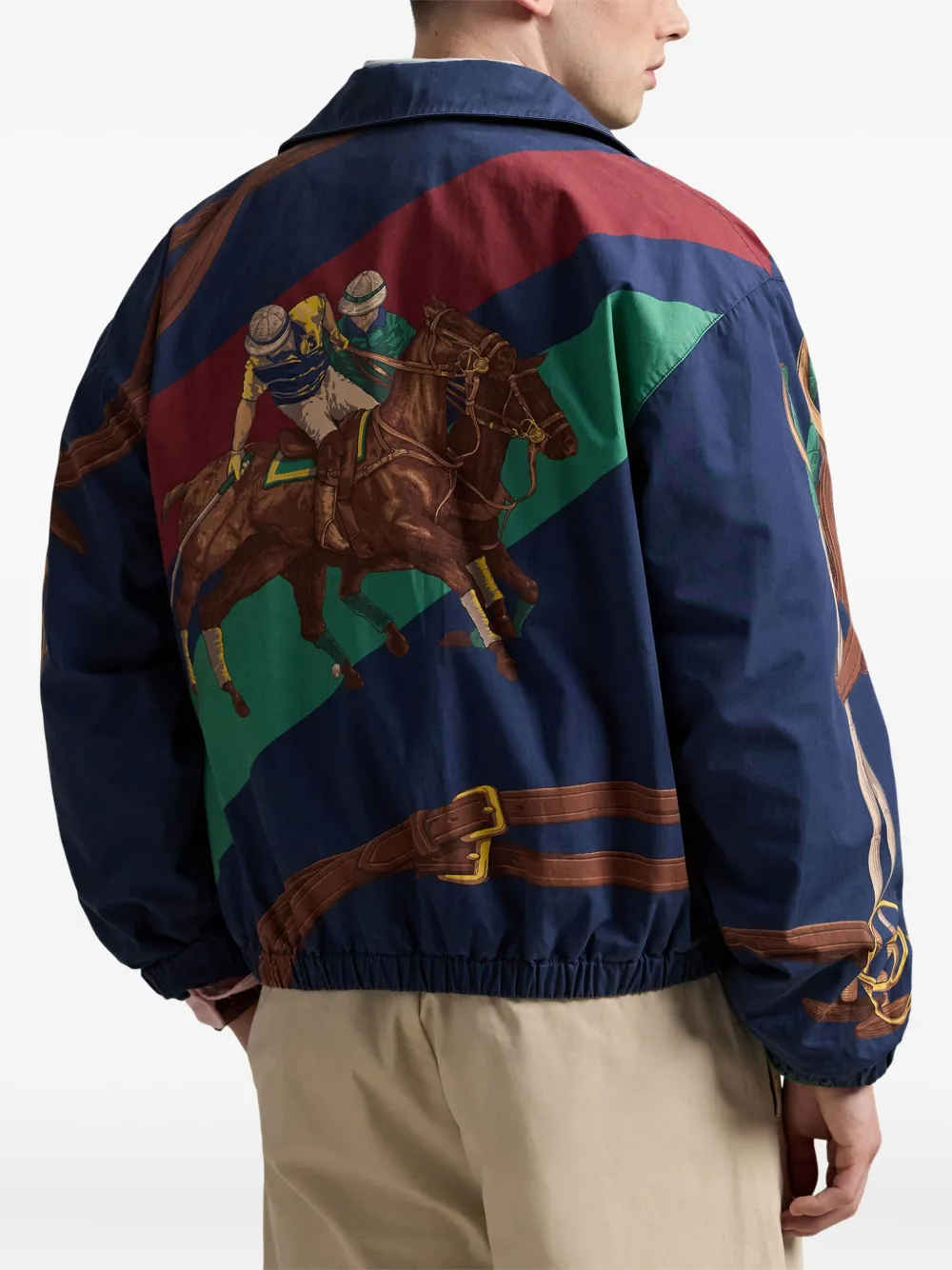 Polo Ralph Lauren equestrian-print bomber jacket Blauw