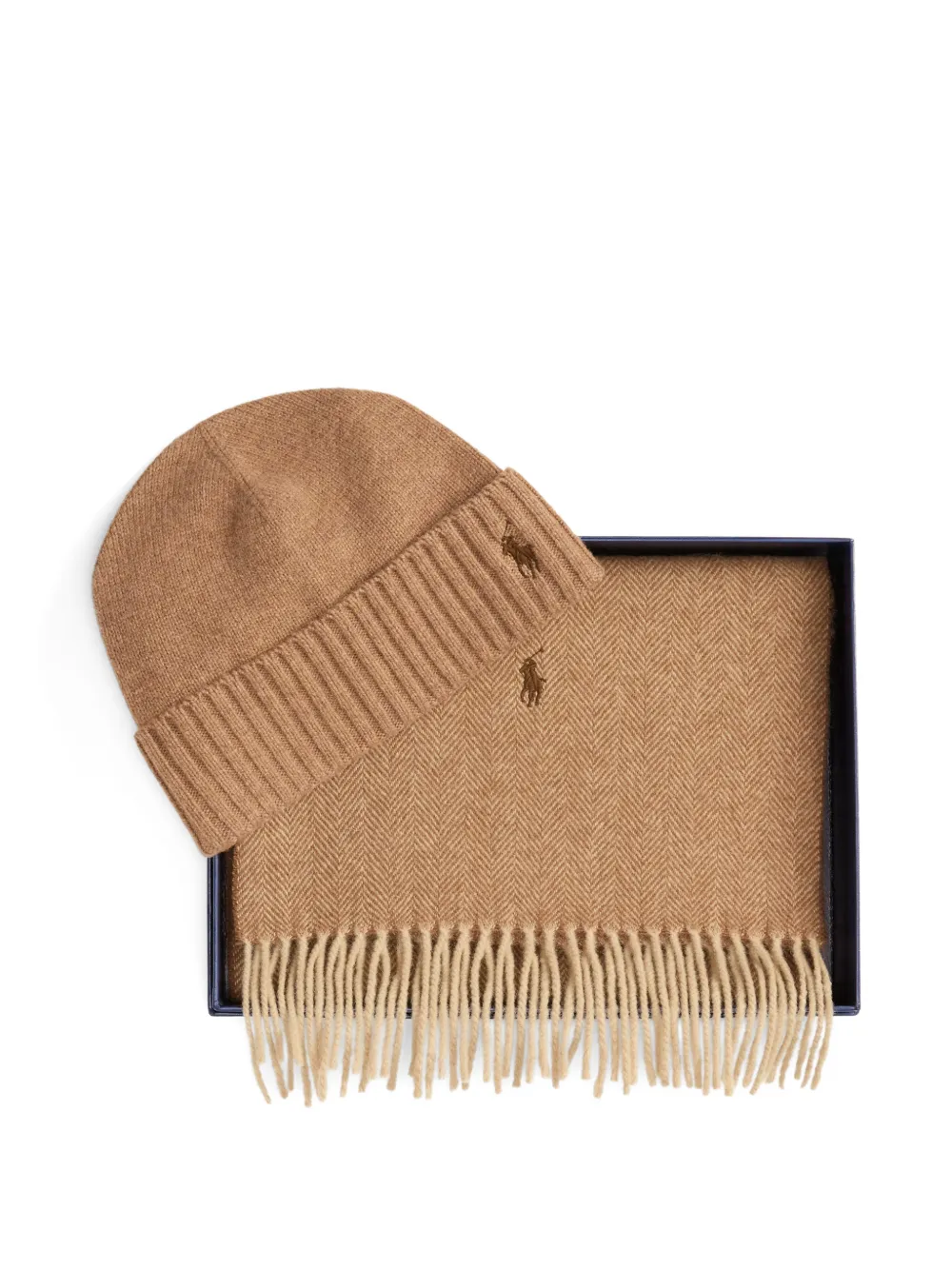 Polo Ralph Lauren Sjaal met visgraatpatroon Beige