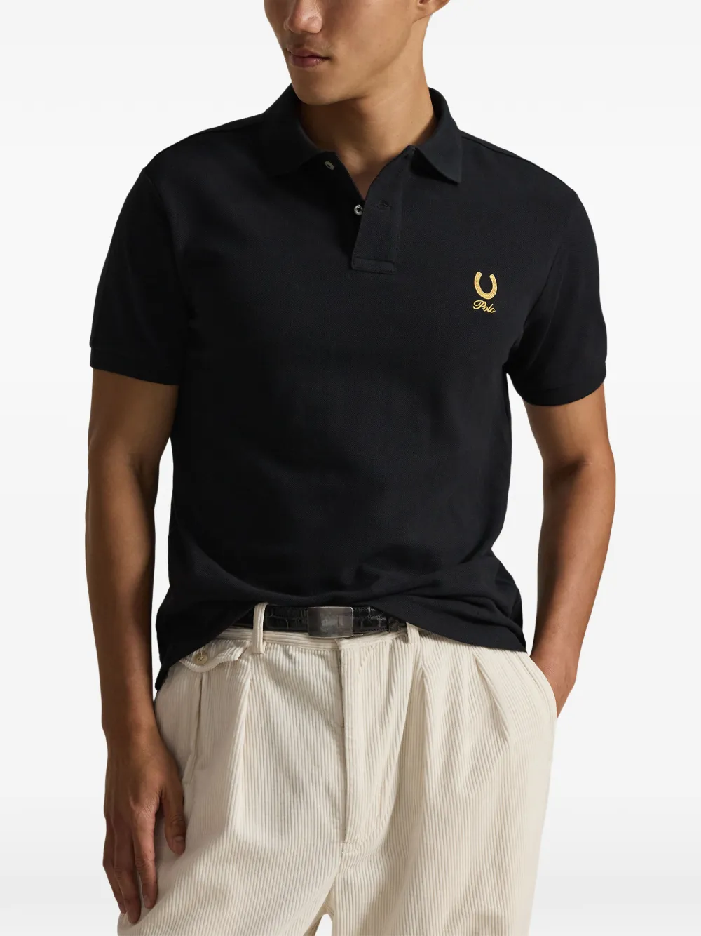Polo Ralph Lauren Poloshirt met borduurwerk Zwart