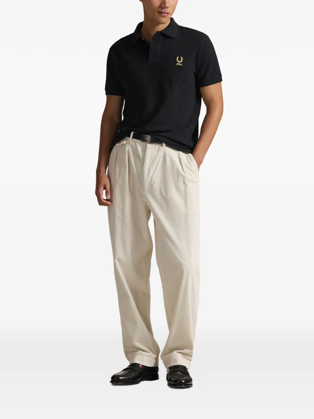 Polo Ralph Lauren Poloshirt met borduurwerk Zwart