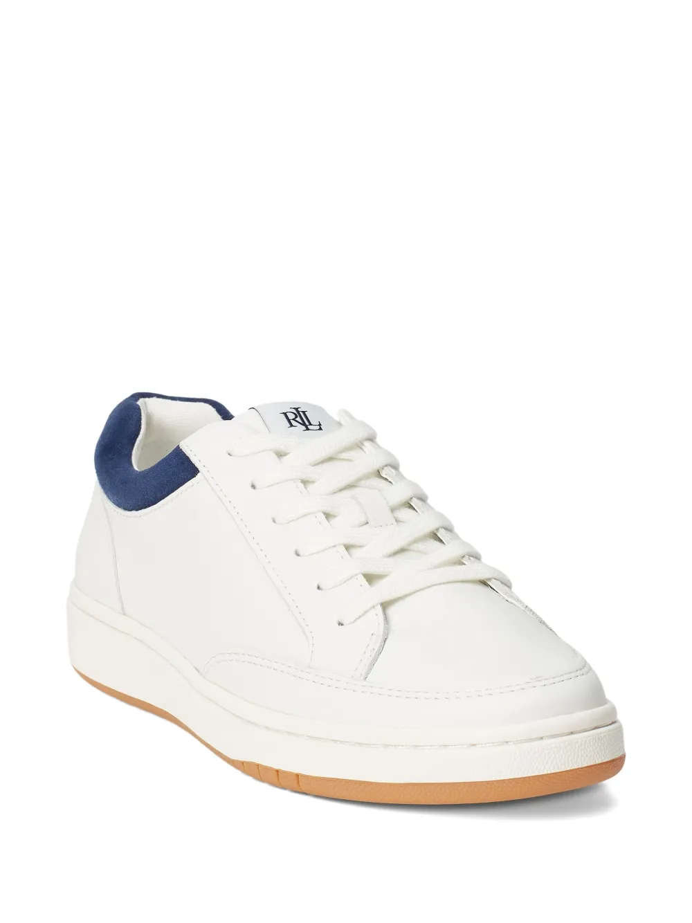 Ralph Lauren Hailey Leather Sneakers In White