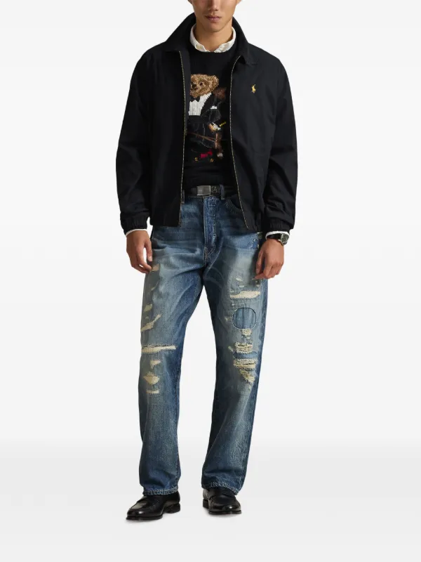Polo Ralph Lauren Embroidery Zip Jacket | Black | FARFETCH AZ