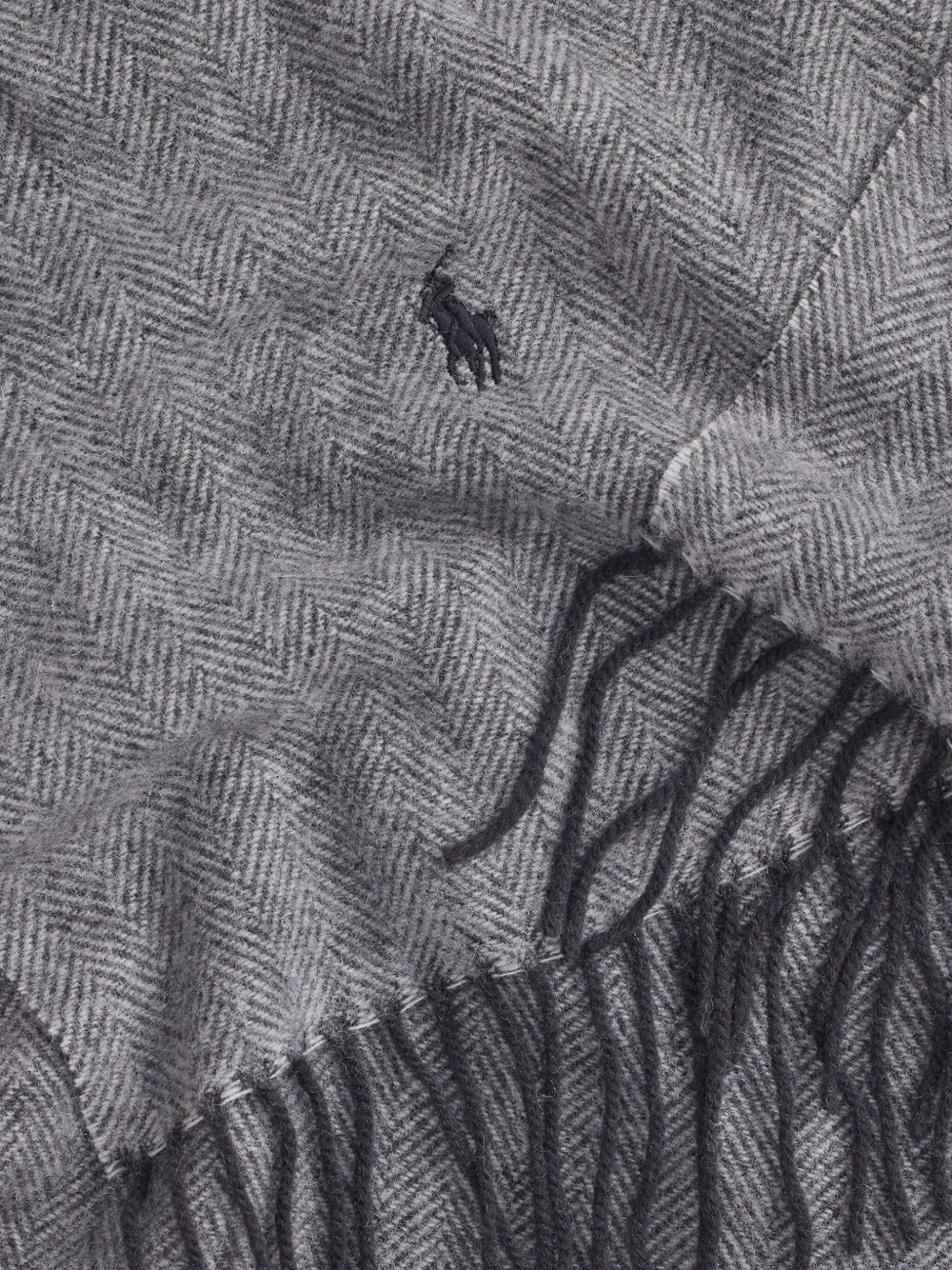 Polo Ralph Lauren herringbone fringed scarf set Grijs