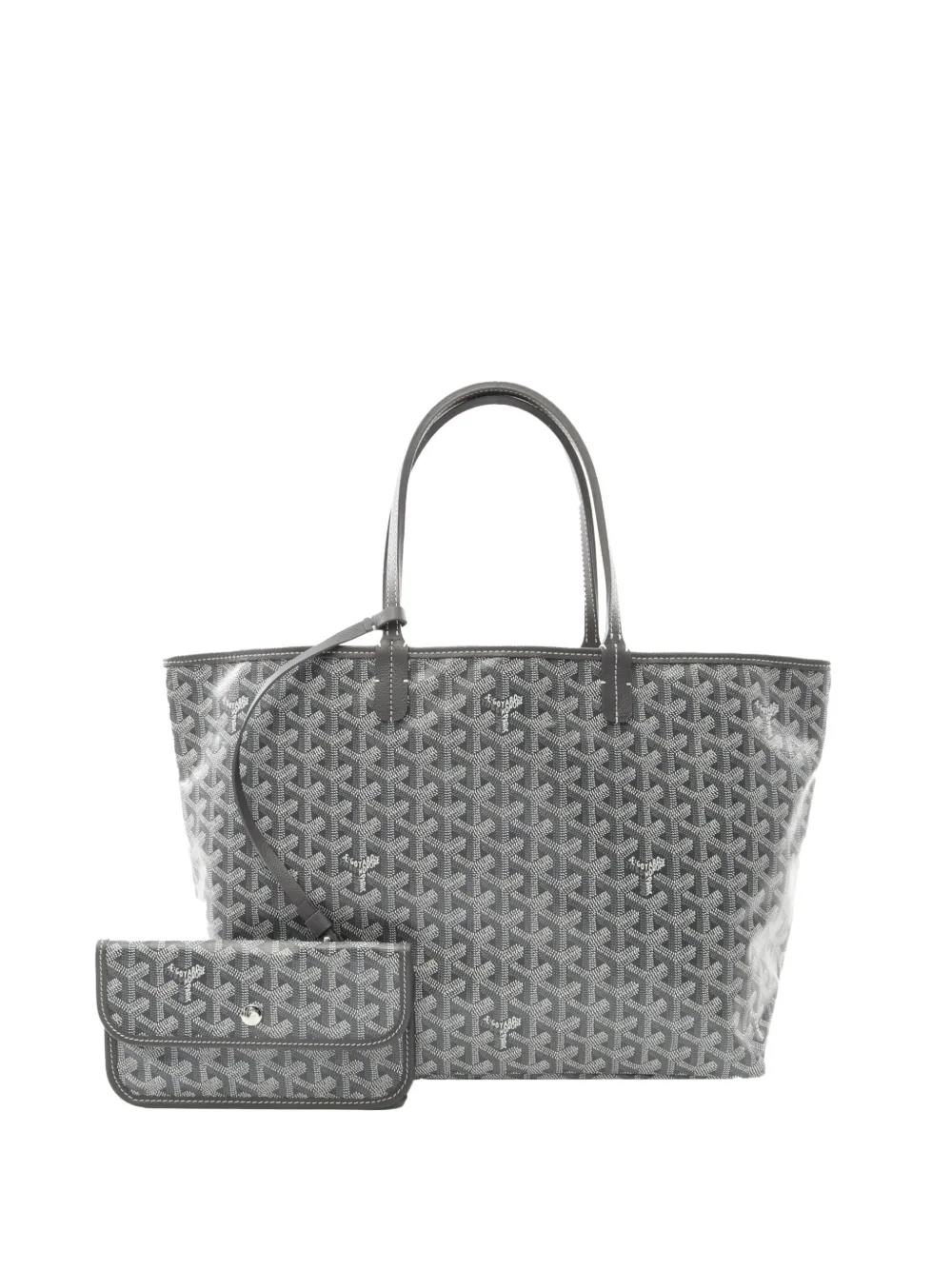 Pre-owned Goyard 2010-2025 Ine Saint Louis Pm Tote Bag In Gray