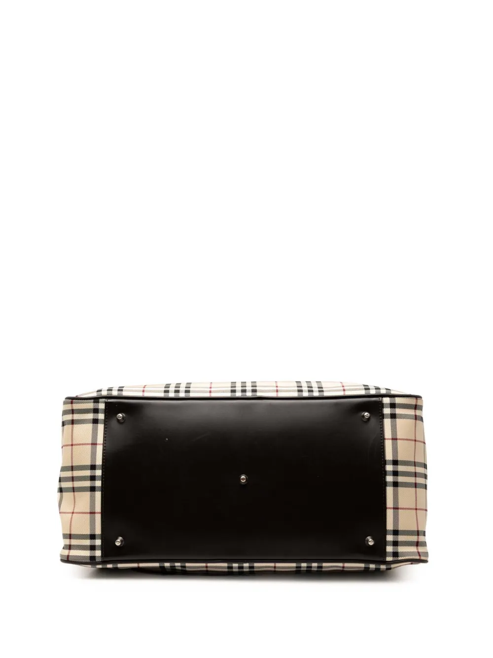 Pre-owned Burberry 2000-2017 House Check Canvas Travel Bag In Brown