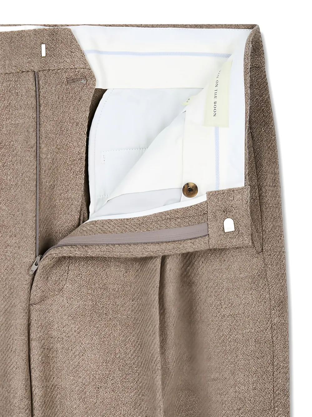 Man On The Boon. Wool Suit Trousers In Brown