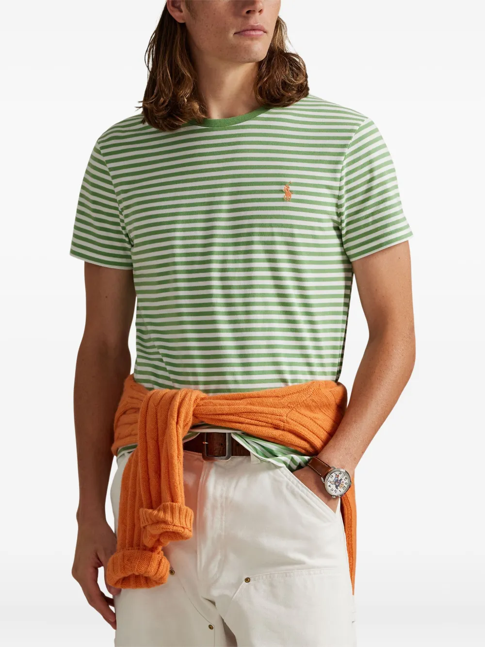 Polo Ralph Lauren Striped T-shirt In Green
