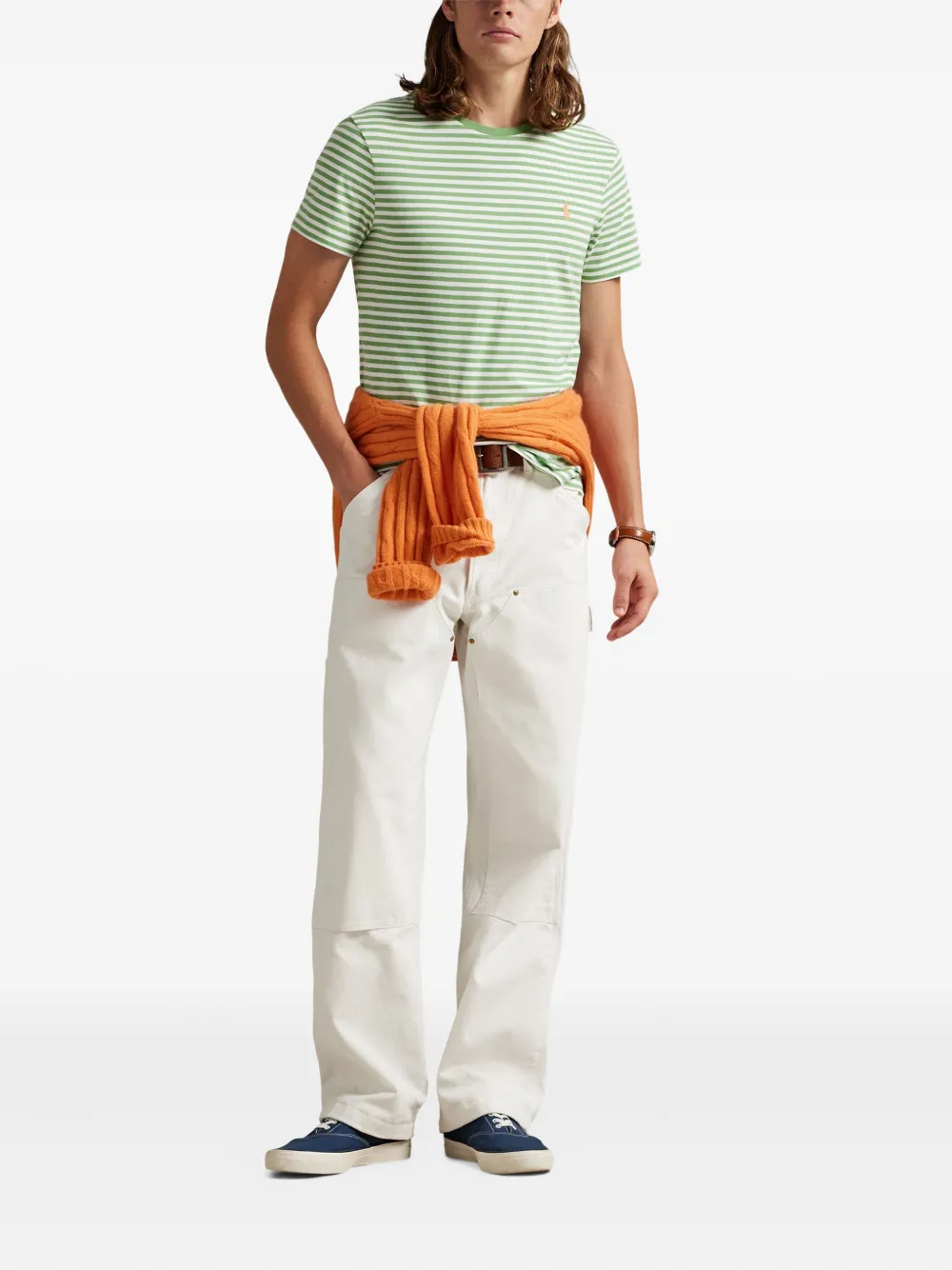 Polo Ralph Lauren Striped T-shirt In Green